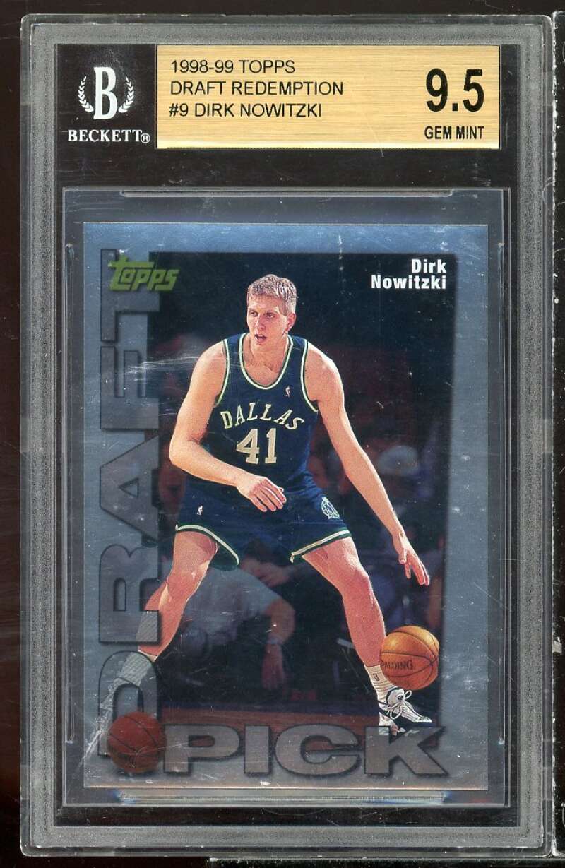 Dirk Nowitzki Rookie 1998-99 Topps Draft Redemption #9 BGS 9.5 (9.5 9.5 9.5 9) Image 1