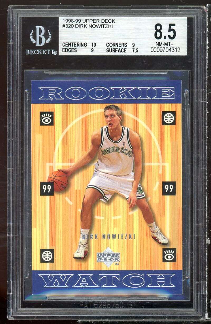 Dirk Nowitzki Rookie Card 1998-99 Upper Deck #320 BGS 8.5 (10 9 9 7.5) Image 1