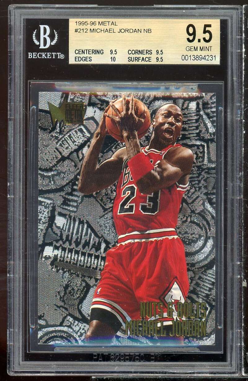 Michael Jordan Card 1995-96 Metal #212 BGS 9.5 (9.5 9.5 10 9.5) Image 1