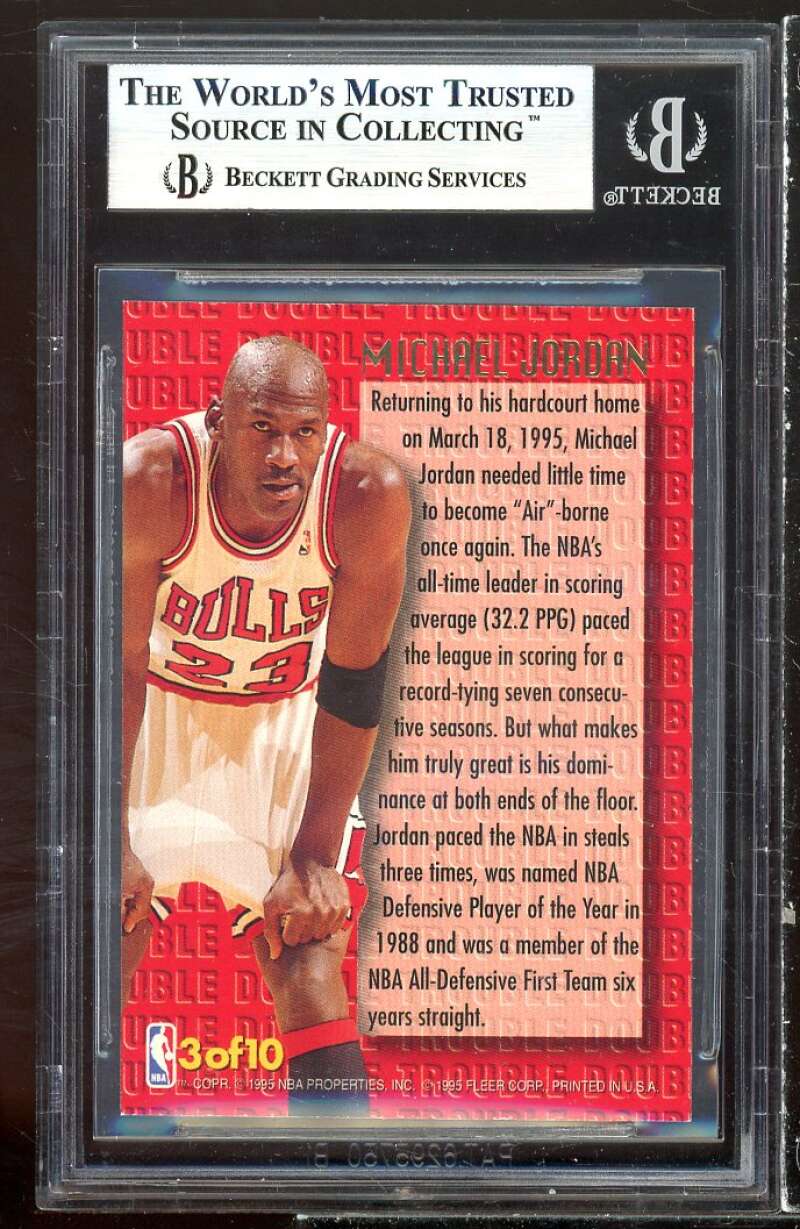 Michael Jordan Card 1995-96 Ultra Double Trouble #3 BGS 9 Image 2