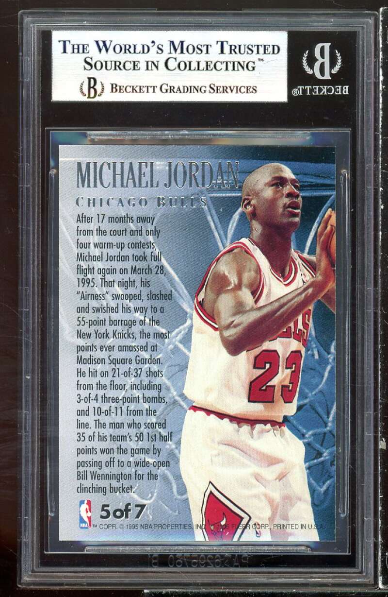 Michael Jordan Card 1995-96 Ultra Fabulous Fifties #5 BGS 8.5 (8 8.5 8.5 8.5) Image 2