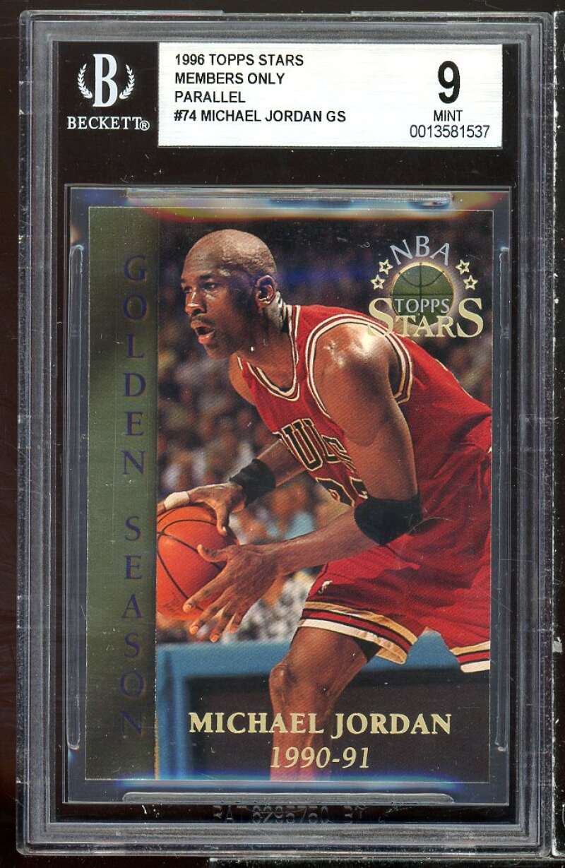 Michael Jordan Card 1996 Topps Stars Members Only Parallel #74 BGS 9 Image 1