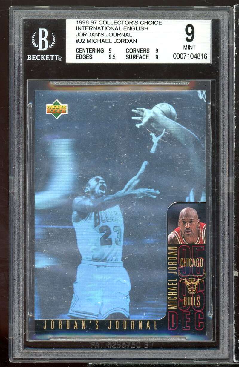 Michael Jordan Card 1996-97 Coll Choice International English J2 #12 BGS 9 Image 1