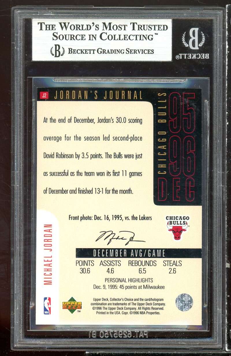 Michael Jordan Card 1996-97 Coll Choice International English J2 #12 BGS 9 Image 2