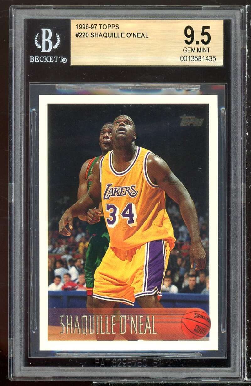 Shaquille O'neal Card 1996-97 Topps #220 BGS 9.5 Image 1