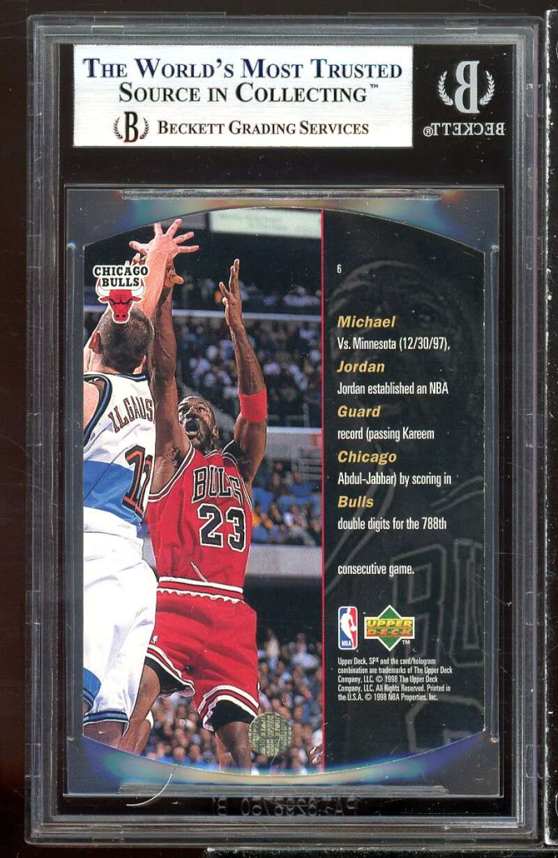 Michael Jordan Card 1997-98 SPX #6 BGS 9 (10 9 9 9.5) Image 2