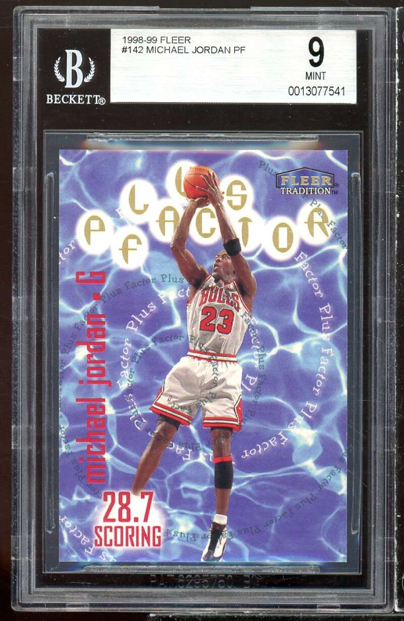 Michael Jordan Card 1998-99 Fleer #142 BGS 9 Image 1