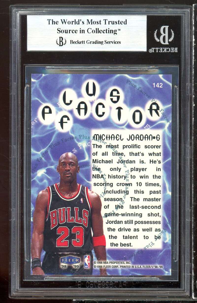 Michael Jordan Card 1998-99 Fleer #142 BGS 9 Image 2