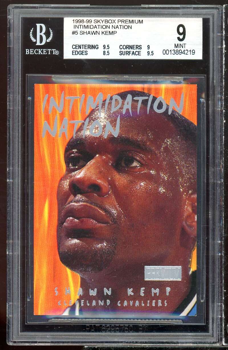 Shawn Kemp 1998-99 Skybox Premium Intimidation Nation #5 (pop 2) BGS 9 Image 1