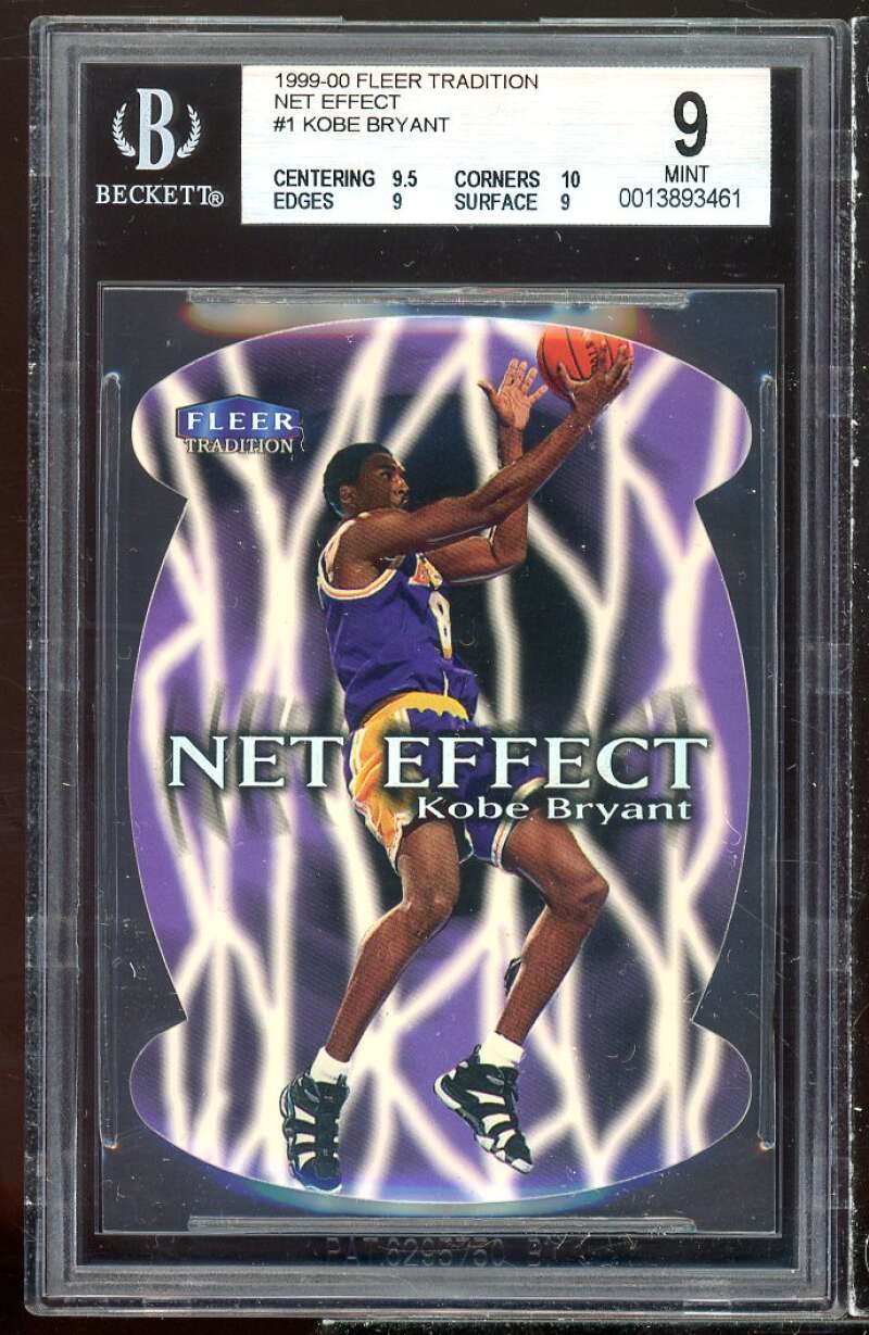 Kobe Bryant Card 1999-00 Fleer Tradition Net Effect #1 BGS 9 (9.5 10 9 9) Image 1