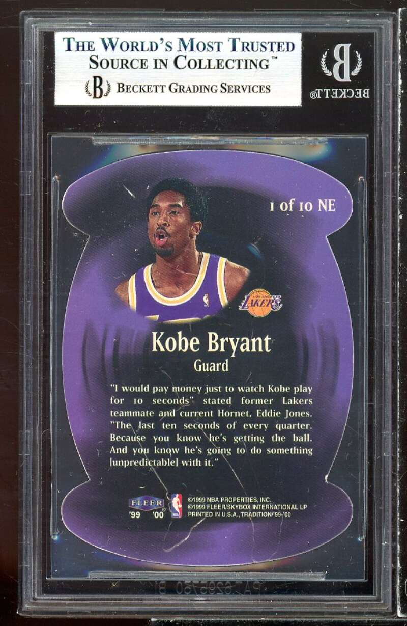 Kobe Bryant Card 1999-00 Fleer Tradition Net Effect #1 BGS 9 (9.5 10 9 9) Image 2