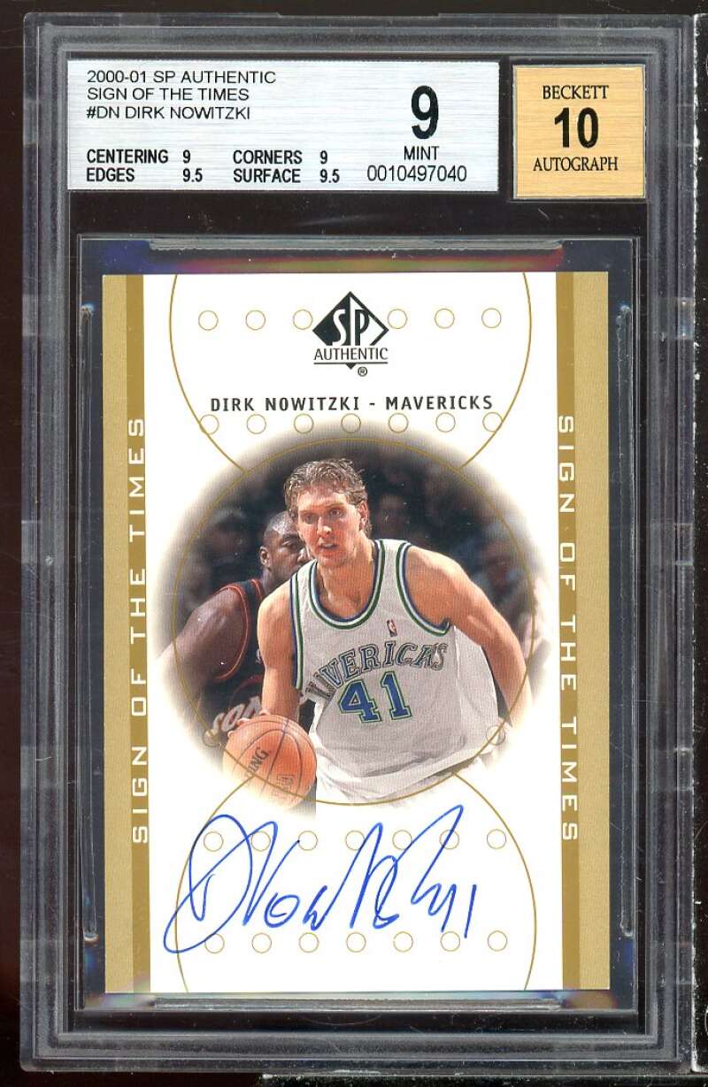 Dirk Nowitzki 2000-01 SP Authentic Sign Of The Times #DN BGS 9 (9 9 9.5 9.5) Image 1