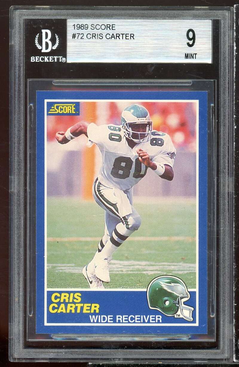 Cris Carter Rookie Card 1989 Score #72 BGS 9 (9.5 9 9 8.5) Image 1