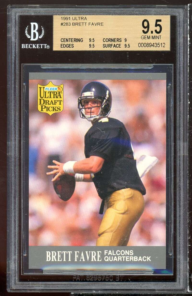 Brett Favre Rookie 1991 Ultra #283 BGS 9.5 (9.5 9 9.5 9.5) Image 1