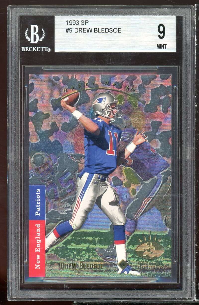 Drew Bledsoe Rookie Card 1993 SP #9 BGS 9 (9.5 8.5 9 9) Image 1