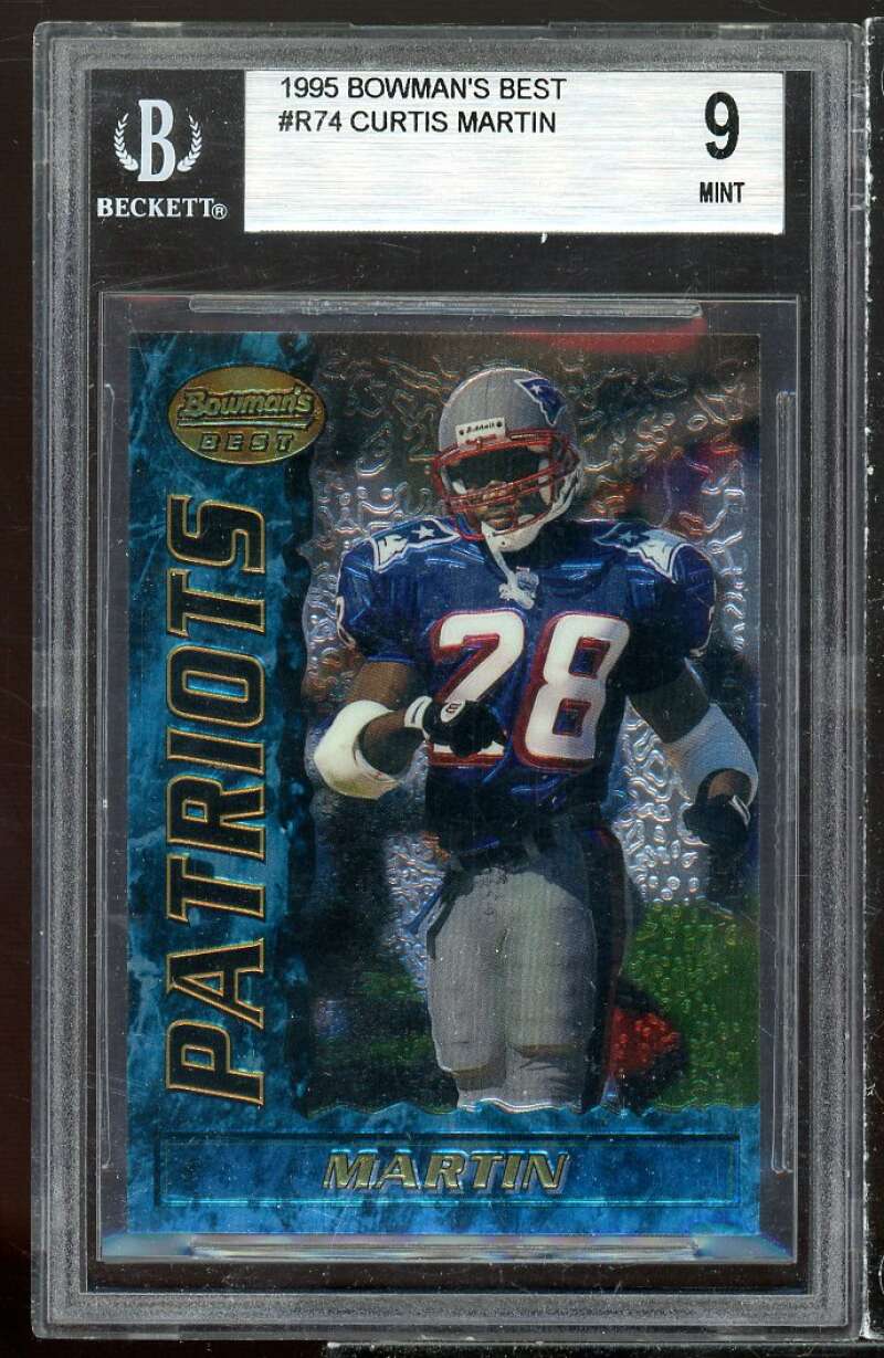 Curtis Martin Rookie Card 1995 Bowman's Best #r74 BGS 9 (9.5 9 9 8.5) Image 1