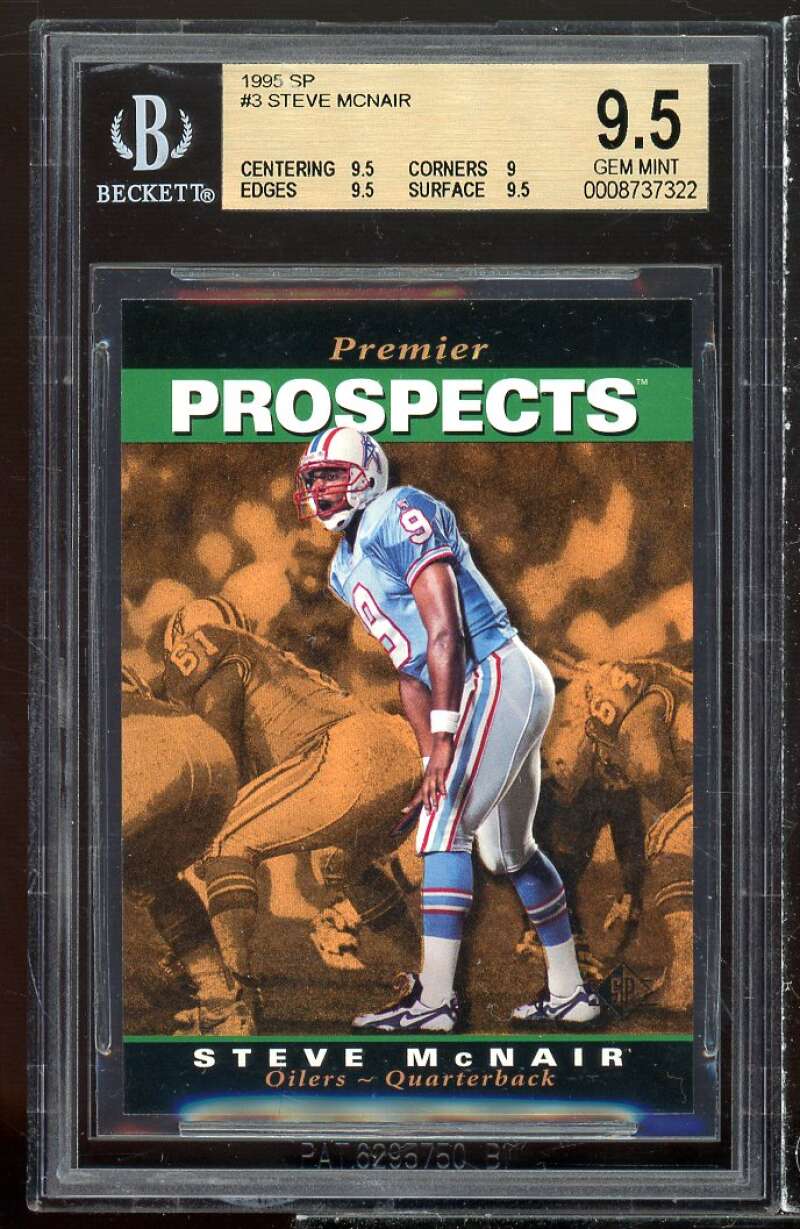 Steve McNair Rookie Card 1995 SP #3 BGS 9.5 (9.5 9 9.5 9.5) Image 1