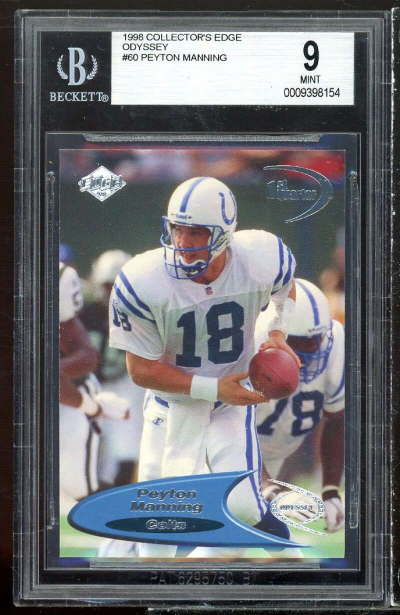 Peyton Manning Rookie Card 1998 Collector's Edge Odyssey #60 BGS 9 Image 1