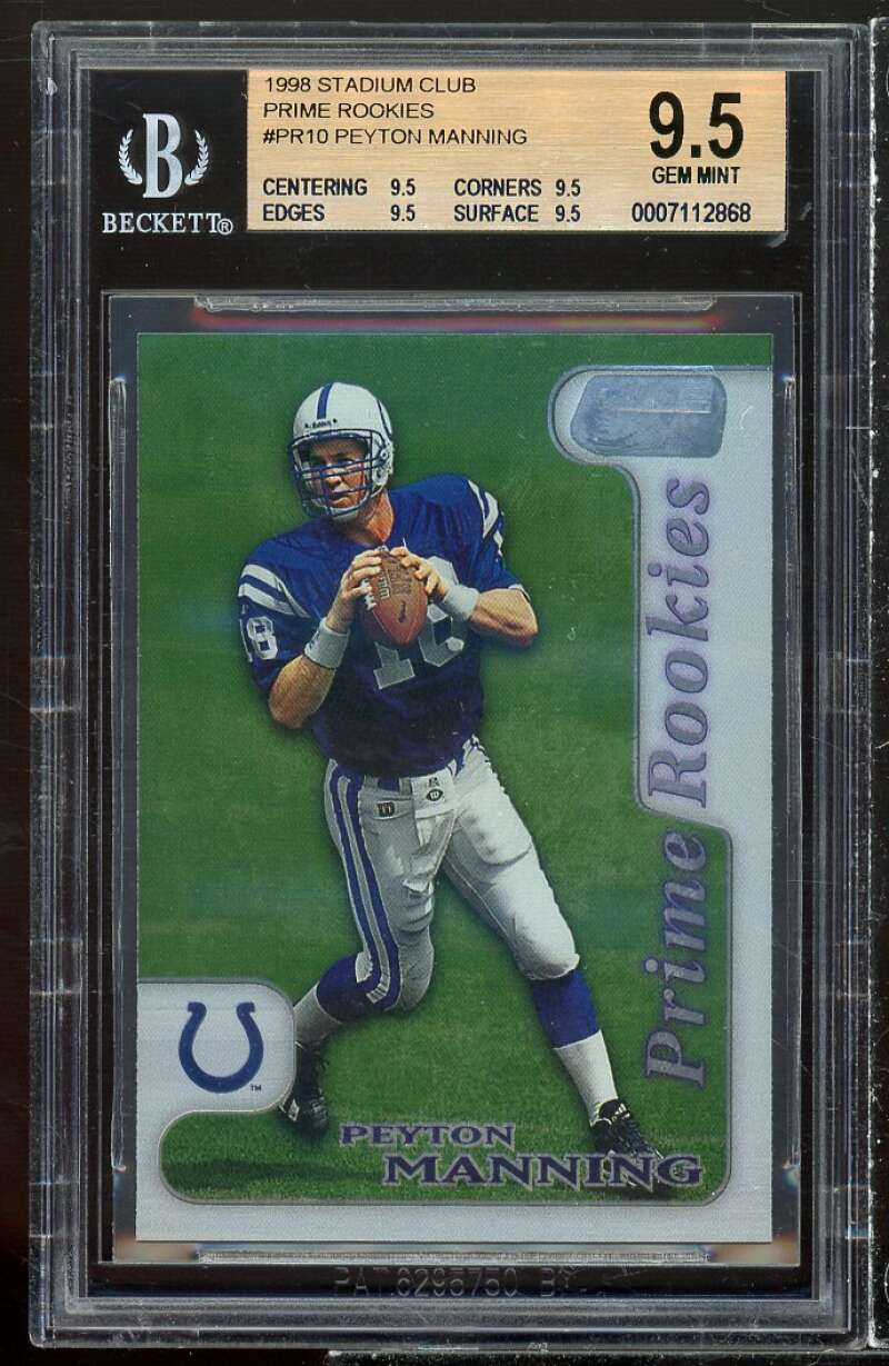 Peyton Manning 1998 Stadium Club Prime Rookies #pr10 BGS 9.5 (9.5 9.5 9.5 9.5) Image 1