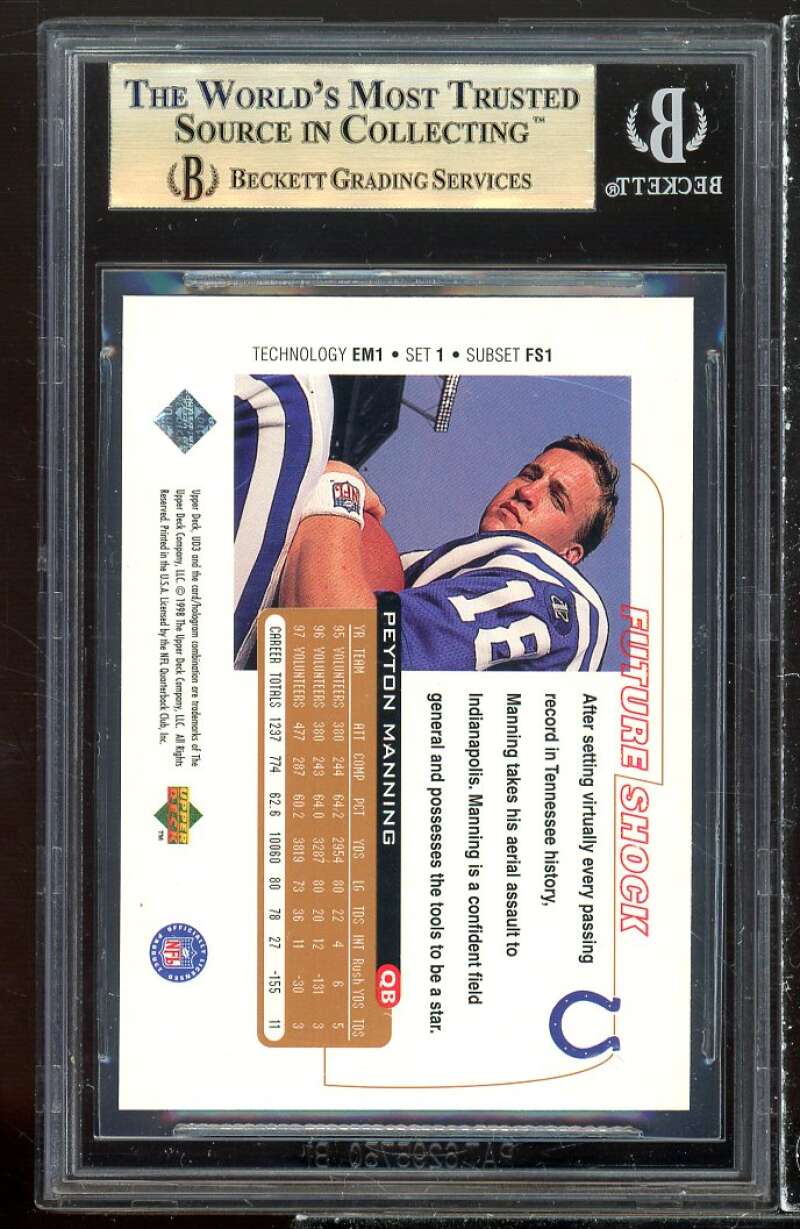 Peyton Manning Rookie Card 1998 UD3 #1 BGS 9.5 (9 9.5 9.5 9.5) Image 2