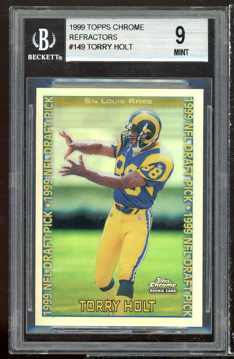 Torry Holt Rookie Card 1999 Topps Chrome Refractors #149 BGS 9 (8.5 9.5 9.5 9) Image 1