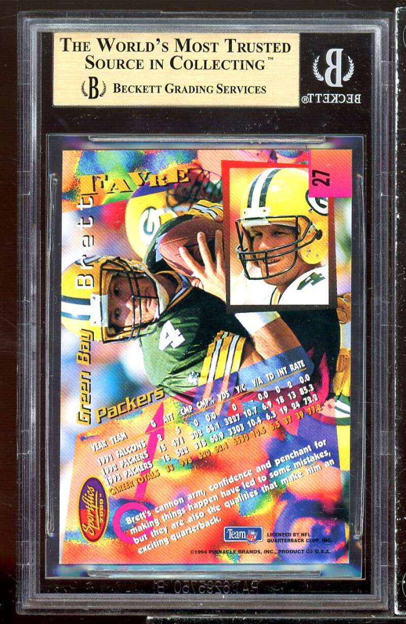 Brett Favre Card 1994 Sportflics #27 BGS 9.5 (9.5 9.5 10 9.5) Image 2