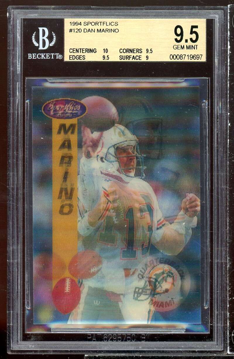 Dan Marino Card 1994 Sportflics #120 BGS 9.5 (10 9.5 9.5 9) Image 1