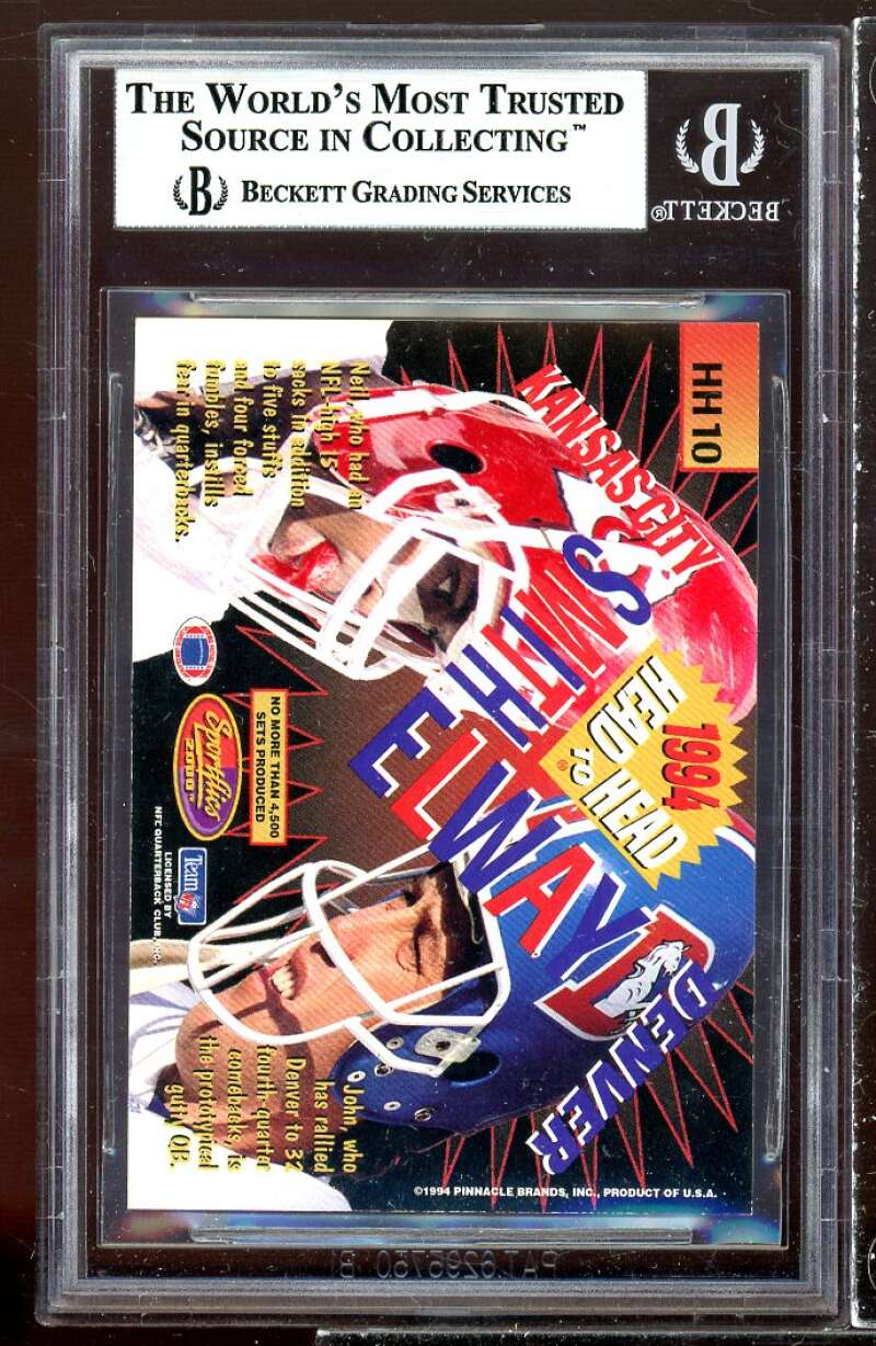 John Elway/Neil Smith Card 1994 Sportflics Head-To-Head #HH10 BGS 9 (10 9 9 8.5) Image 2