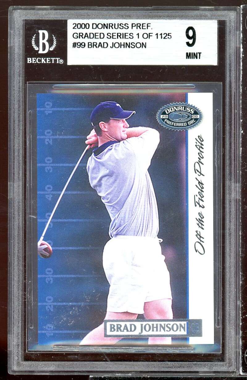 Brad Johnson Card 2000 Donruss Preferred Graded Series #99 BGS 9 (9.5 9 9 9) Image 1