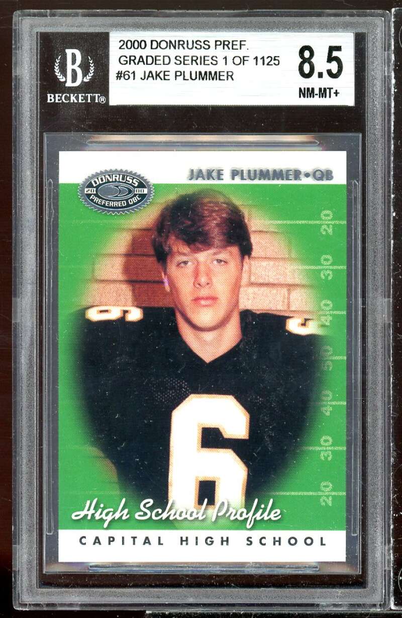 Jake Plummer Card 2000 Donruss Preferred Graded Series #61 BGS 8.5 (9 9 8.5 8) Image 1