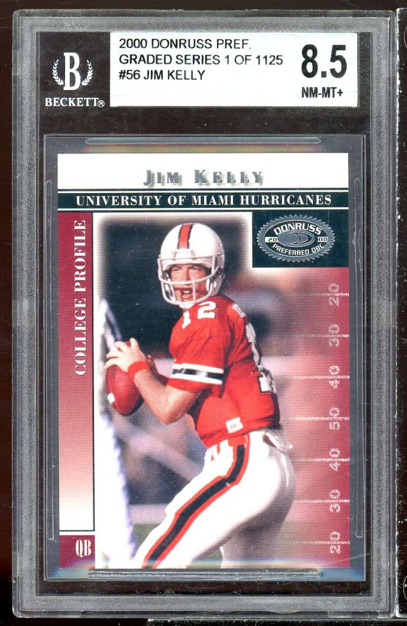 Jim Kelly Card 2000 Donruss Preferred Graded Series #56 BGS 8.5 (9.5 8.5 9 8.5) Image 1