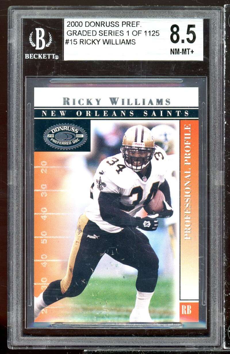 Ricky Williams 2000 Donruss Preferred Graded Series #15 BGS 8.5 (9.5 8 8.5 9) Image 1