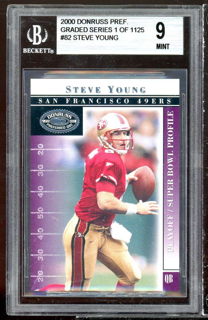 Steve Young Card 2000 Donruss Preferred Graded Series #82 BGS 9 (9.5 9 9 9.5) Image 1