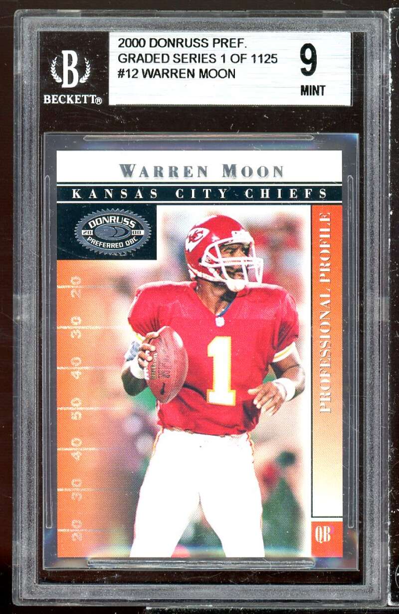 Warren Moon Card 2000 Donruss Preferred Graded Series #22 BGS 9 (9.5 9 9 8.5) Image 1