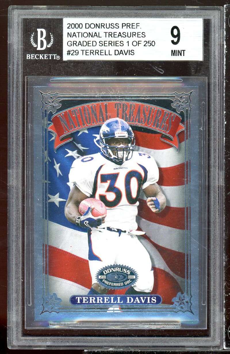 Terrell Davis 2000 Donruss Preffered National Treasures Graded Series #29 BGS 9 Image 1