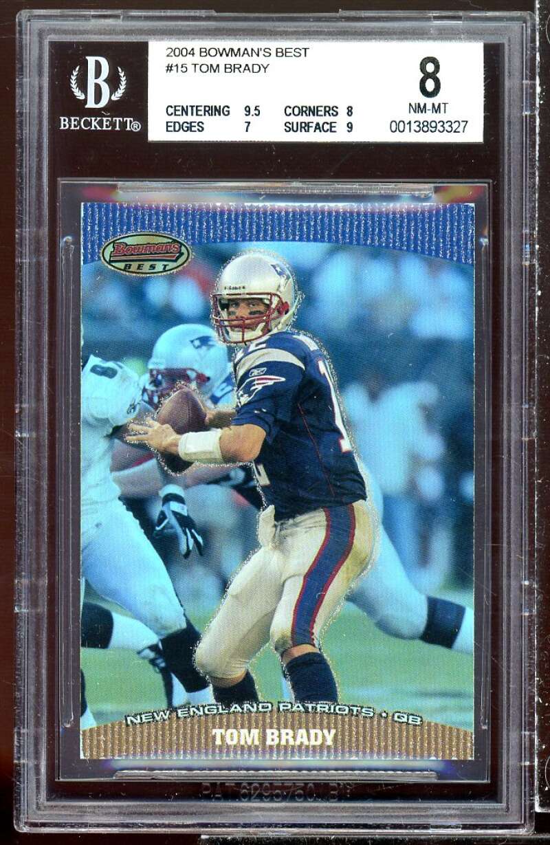 Tom Brady Card 2004 Bowman's Best #15 BGS 8 (9.5 8 7 9) Image 1