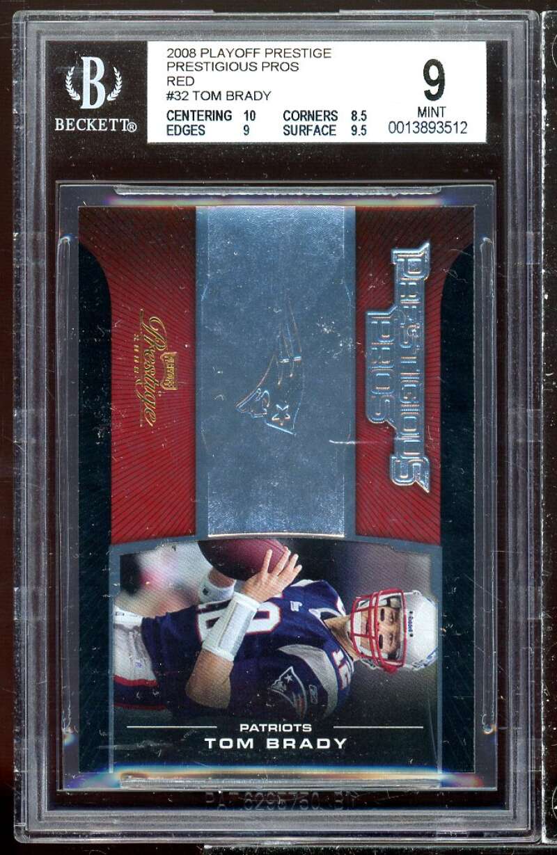 Tom Brady 2008 Playoff Prestige Prestigious Pros Red #32 BGS 9 (10 8.5 9 9.5) Image 1