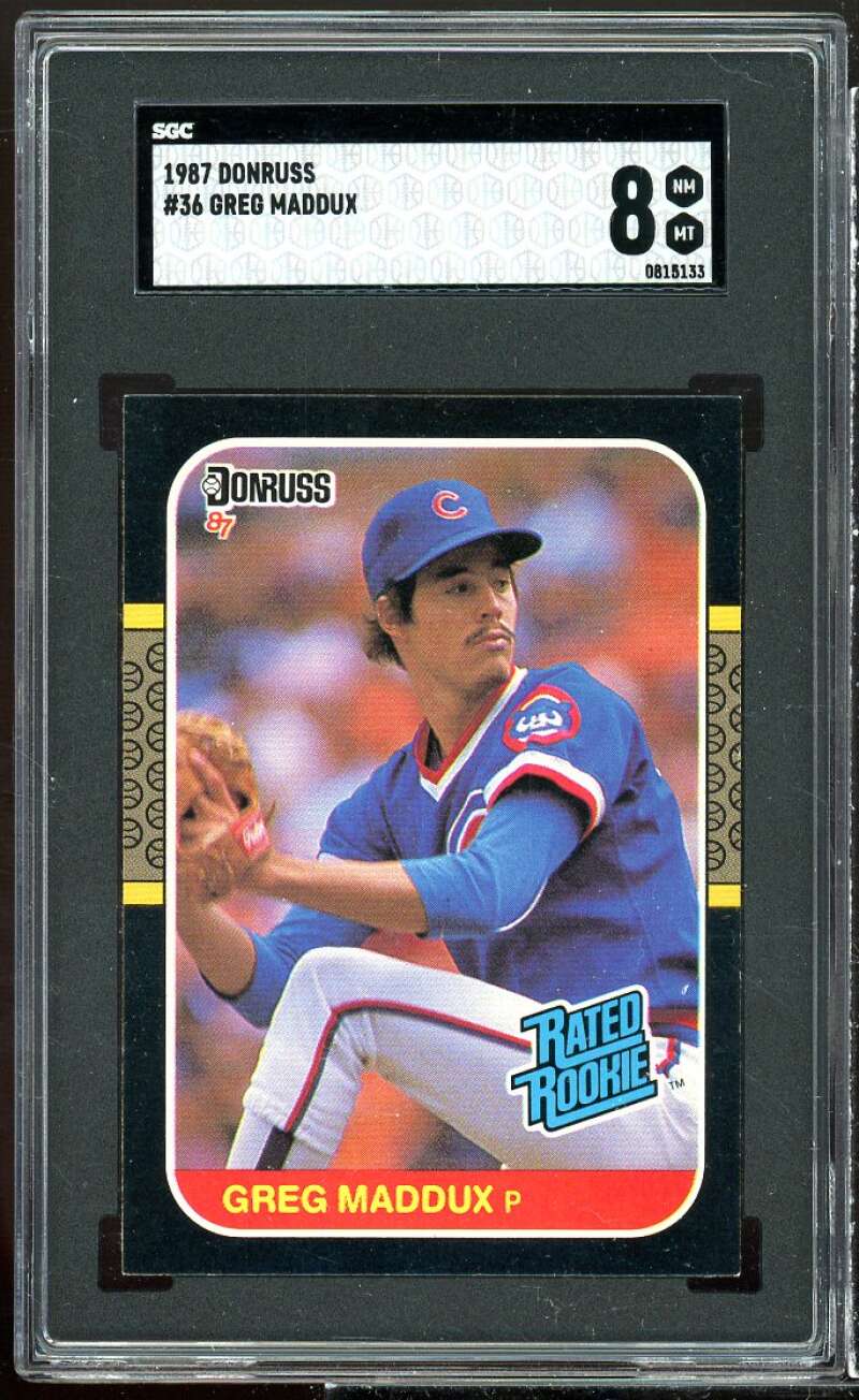 Greg Maddux Rookie Card 1987 Donruss #36 SGC 8 NM-MT Image 1