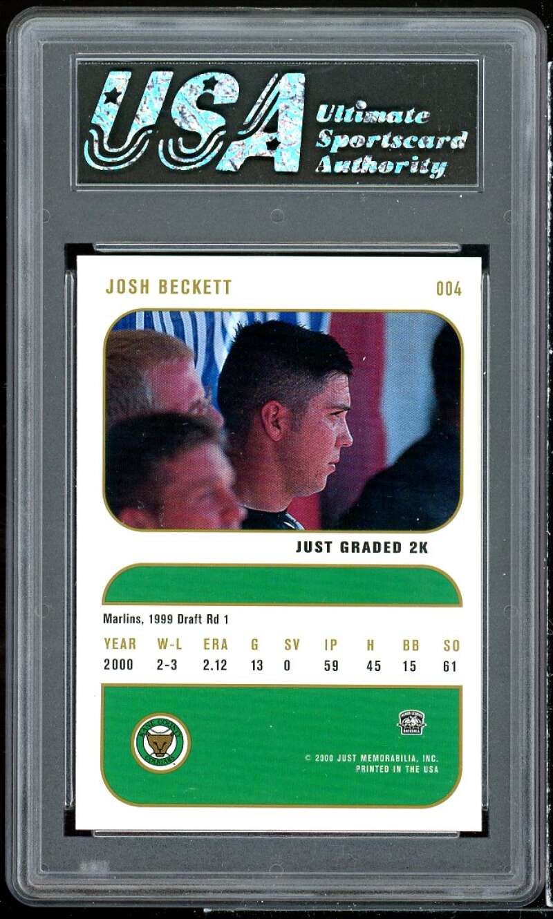 Josh Beckett Rookie Card 2000 Just Graded 2K Kane County #4 USA 9 MINT Image 2