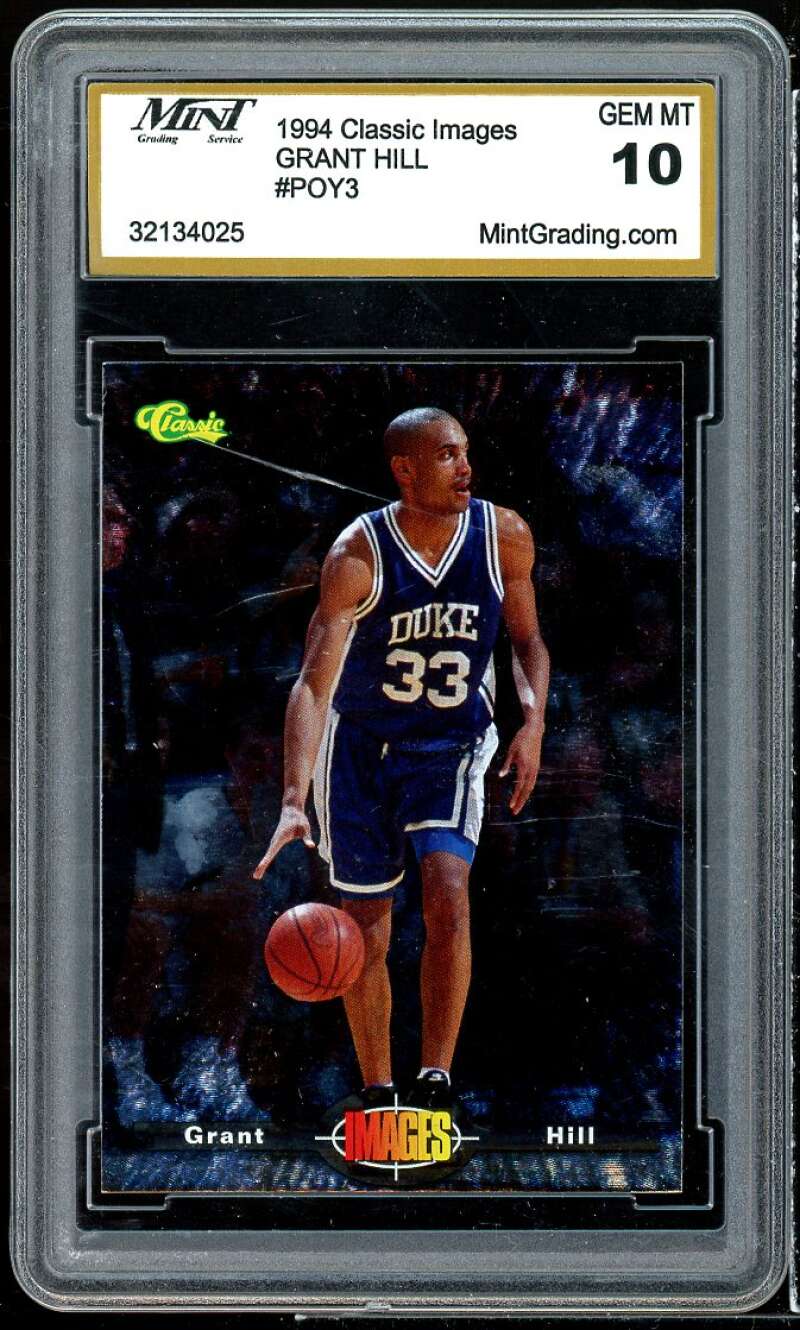 Grant Hill Rookie Card 1994 Classic Images #poy3 MINT GRADING 10 GEM MT Image 1