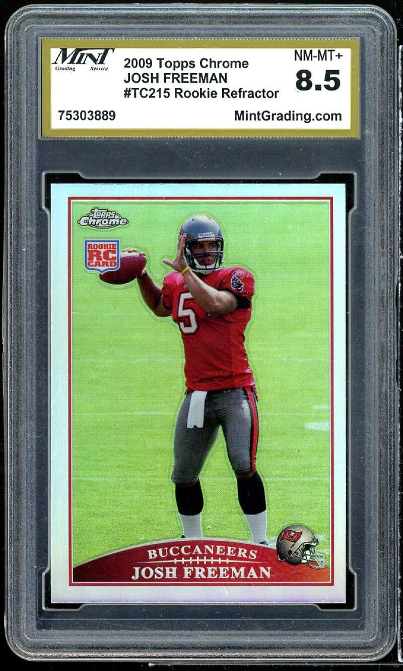 Josh Freeman Rookie Card 2009 Topps Chrome Refractor #215 MINT GRADING 9 MINT Image 1