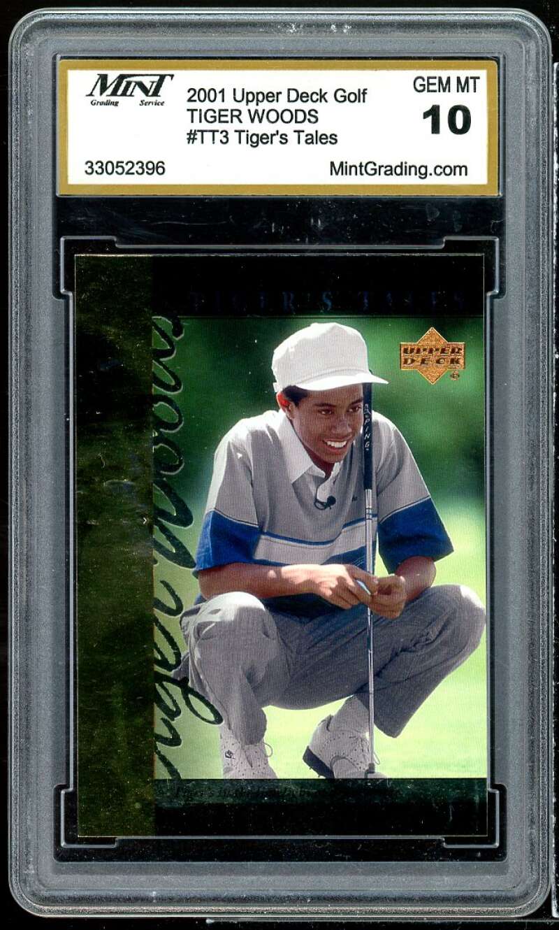 Tiger Woods Rookie 2001 Upper Deck Golf Tiger Tales #tt3 MINT GRADING 10 GEM MT Image 1