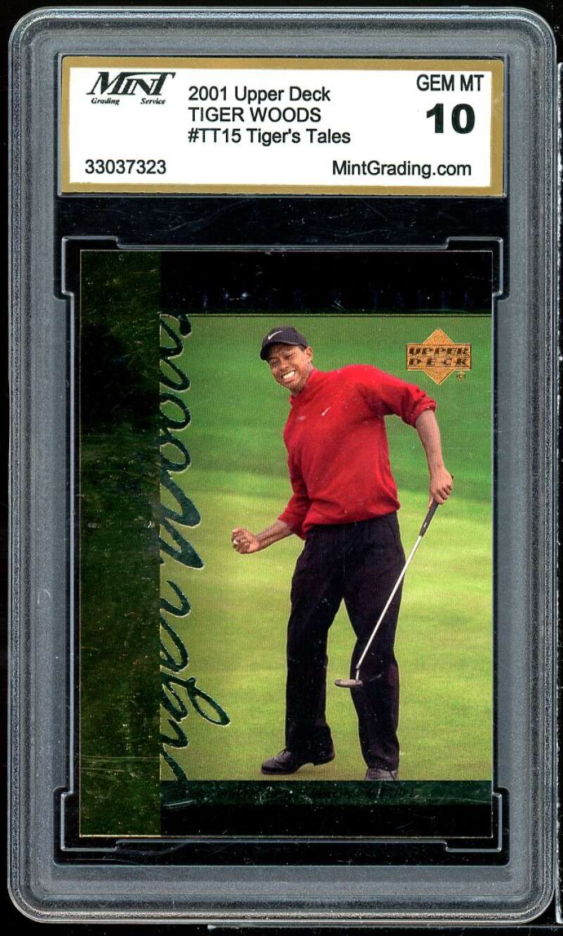 Tiger Woods Rookie 2001 Upper Deck Golf Tiger Tales #tt15 MINT GRADING 10 GEM MT Image 1