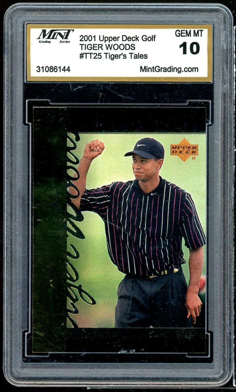 Tiger Woods Rookie 2001 Upper Deck Golf Tiger Tales #tt25 MINT GRADING 10 GEM MT Image 1