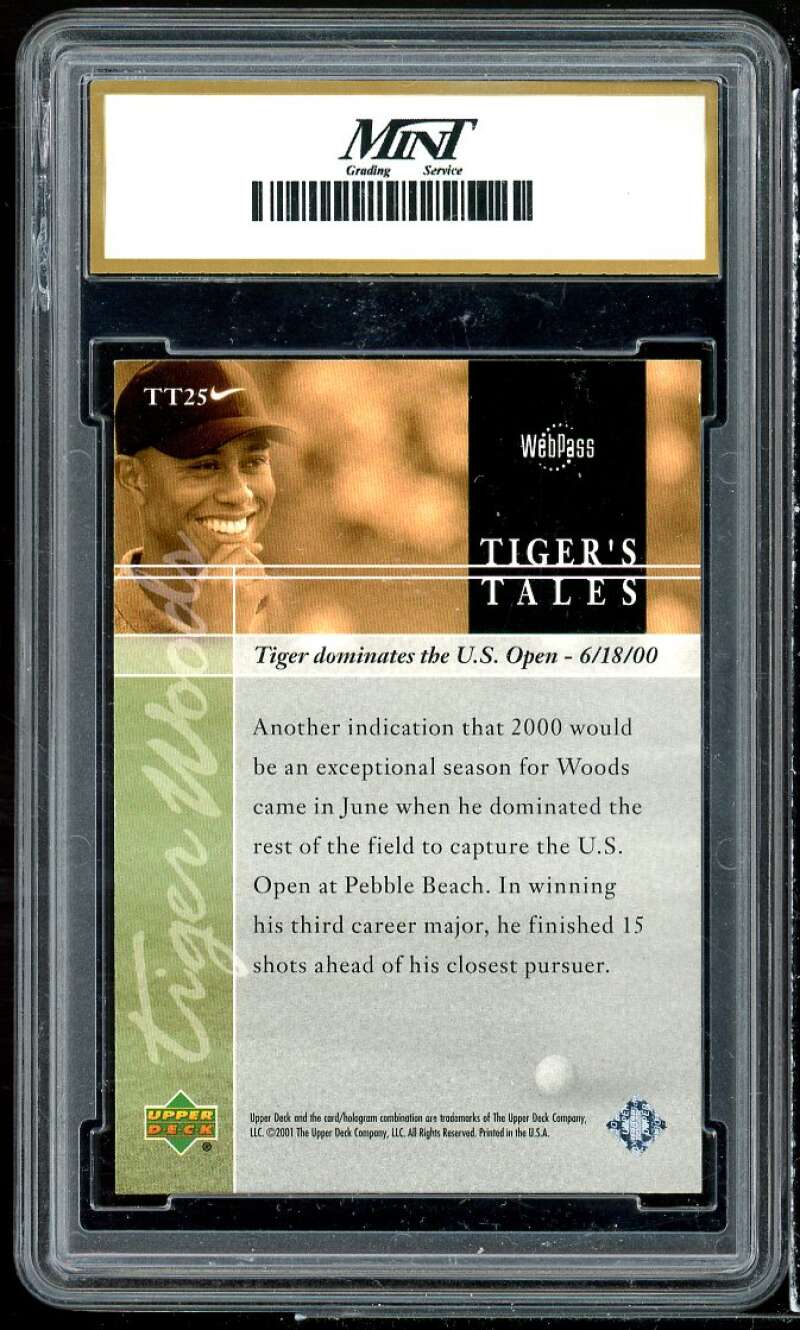 Tiger Woods Rookie 2001 Upper Deck Golf Tiger Tales #tt25 MINT GRADING 10 GEM MT Image 2