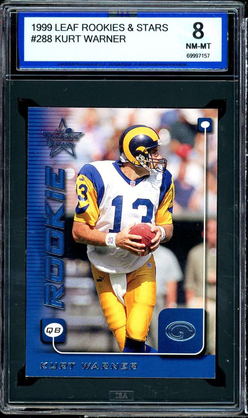 Kurt Warner Rookie Card 1999 Leaf Rookies n Stars #288 ISA 8 NM-MT Image 1