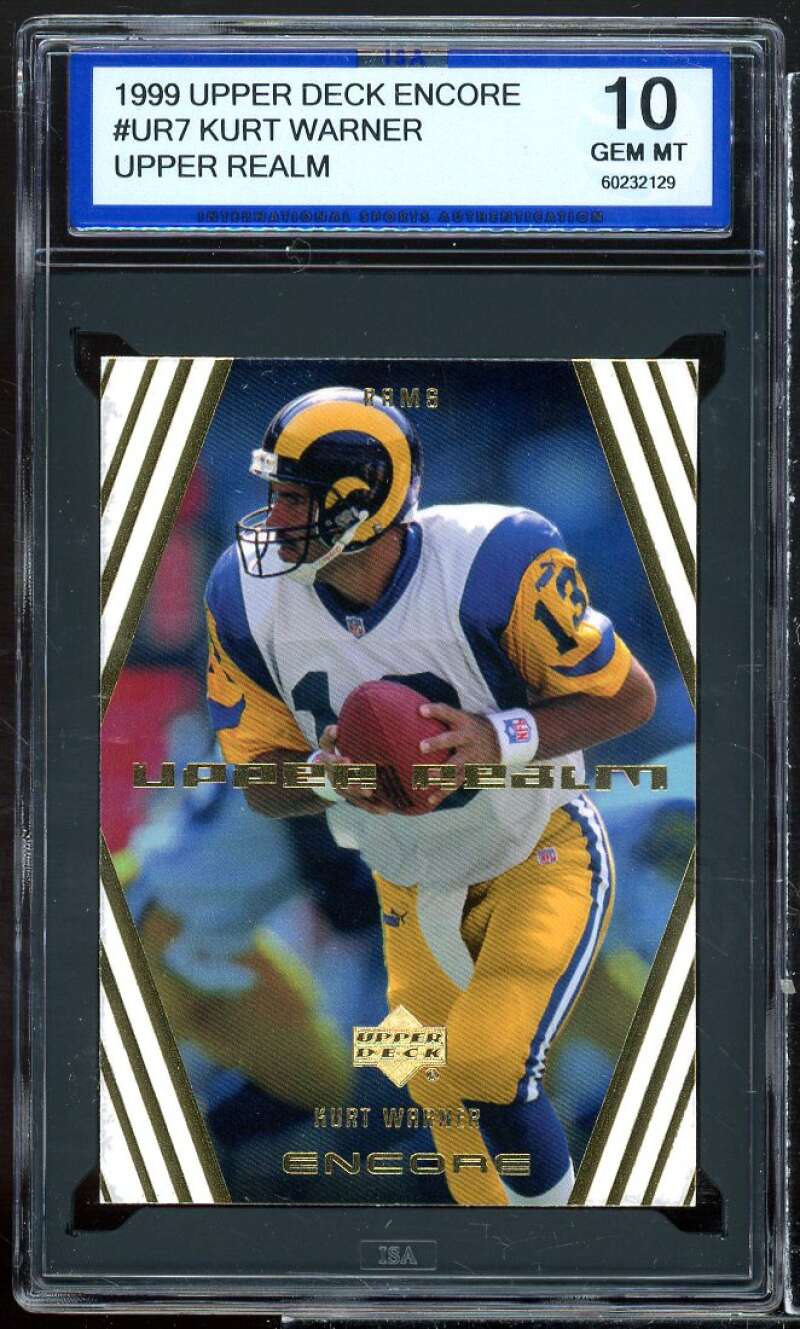 Kurt Warner Rookie Card 1999 Upper Deck Encore Upper Realm #ur7 ISA 10 GEM MT Image 1