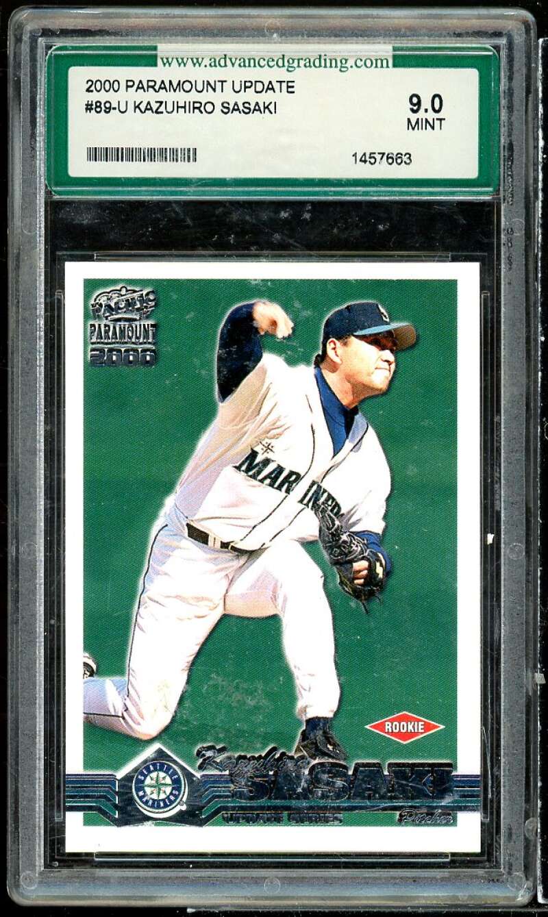 Kazuhiro Sasaki Rookie Card 2000 Paramount Update #89u AGS 9 MINT Image 1