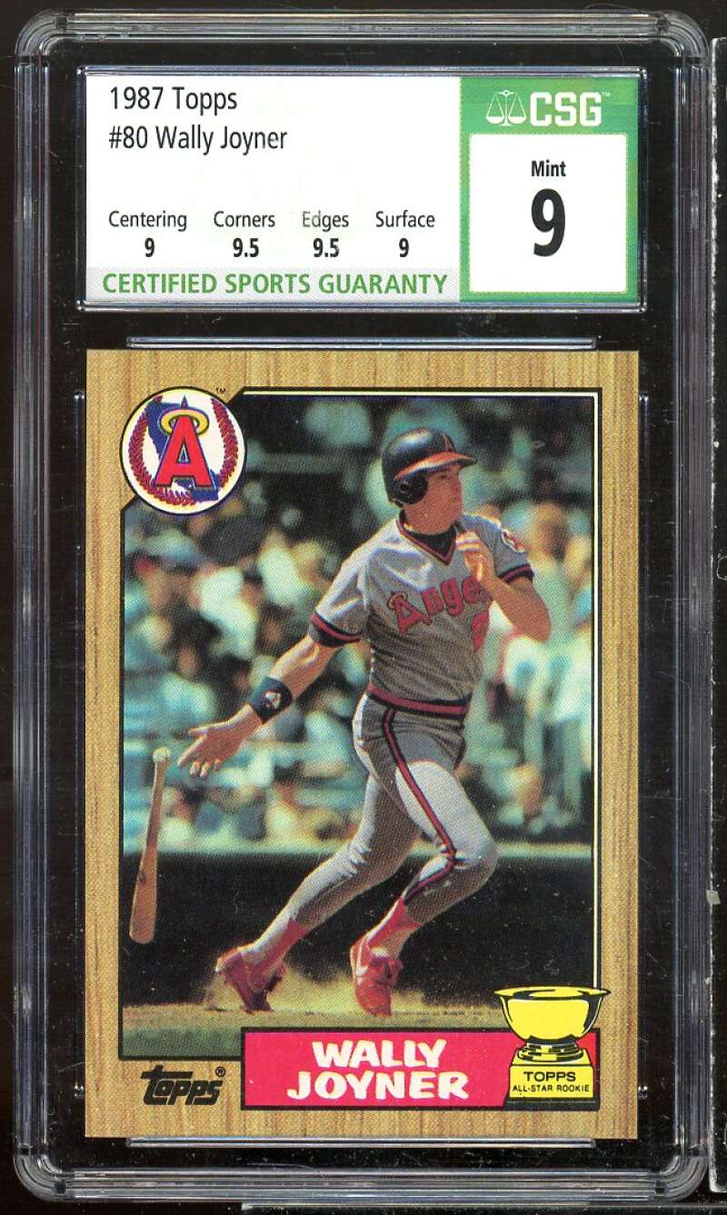 Wally Joyner Rookie Card 1987 Topps #80 CSG 9 MINT Image 1