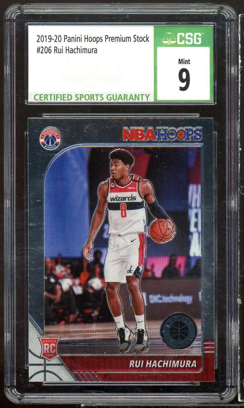 Rui Hachimura Rookie Card 2019-20 Panini Hoops Premium Stock #206 CSG 9 MINT Image 1